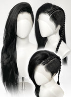 Long Lace Front Wig with Shaved Side - 3 Styles Available | Multiple Colors | Free 2 Wig Caps Included LF8126