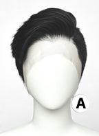 Short Lace Front Wig with Shaved Side - 2 Styles Available | Multiple Colors | Free 2 Wig Caps Included LF8127