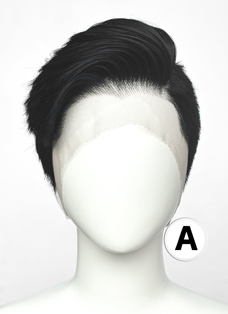 Short Lace Front Wig with Shaved Side - 2 Styles Available | Multiple Colors | Free 2 Wig Caps Included LF8127