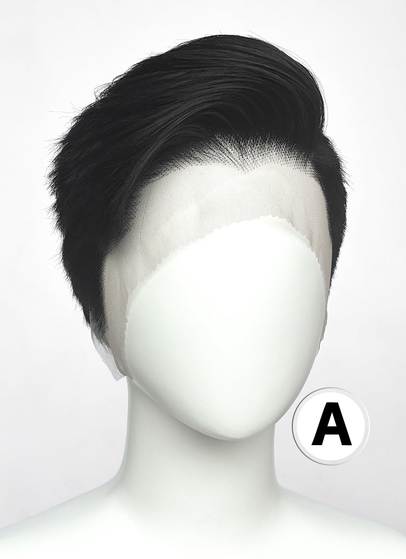 Short Lace Front Wig with Shaved Side - 2 Styles Available | Multiple Colors | Free 2 Wig Caps Included LF8127