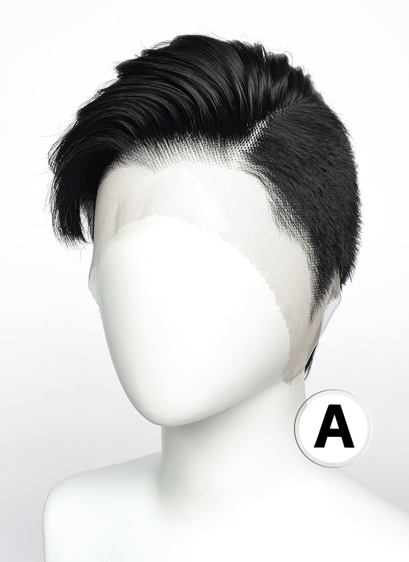 Short Lace Front Wig with Shaved Side - 2 Styles Available | Multiple Colors | Free 2 Wig Caps Included LF8127
