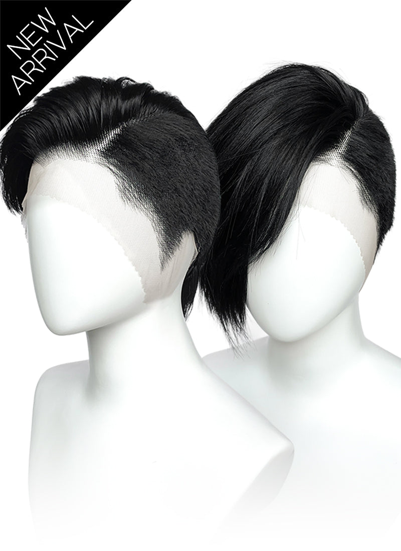 Short Lace Front Wig with Shaved Side - 2 Styles Available | Multiple Colors | Free 2 Wig Caps Included LF8127