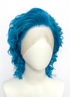 Turquoise Blue Wavy Lace Front Synthetic Men's Wig LF8129
