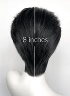 Black Straight Lace Front Synthetic Men's Wig LF8131