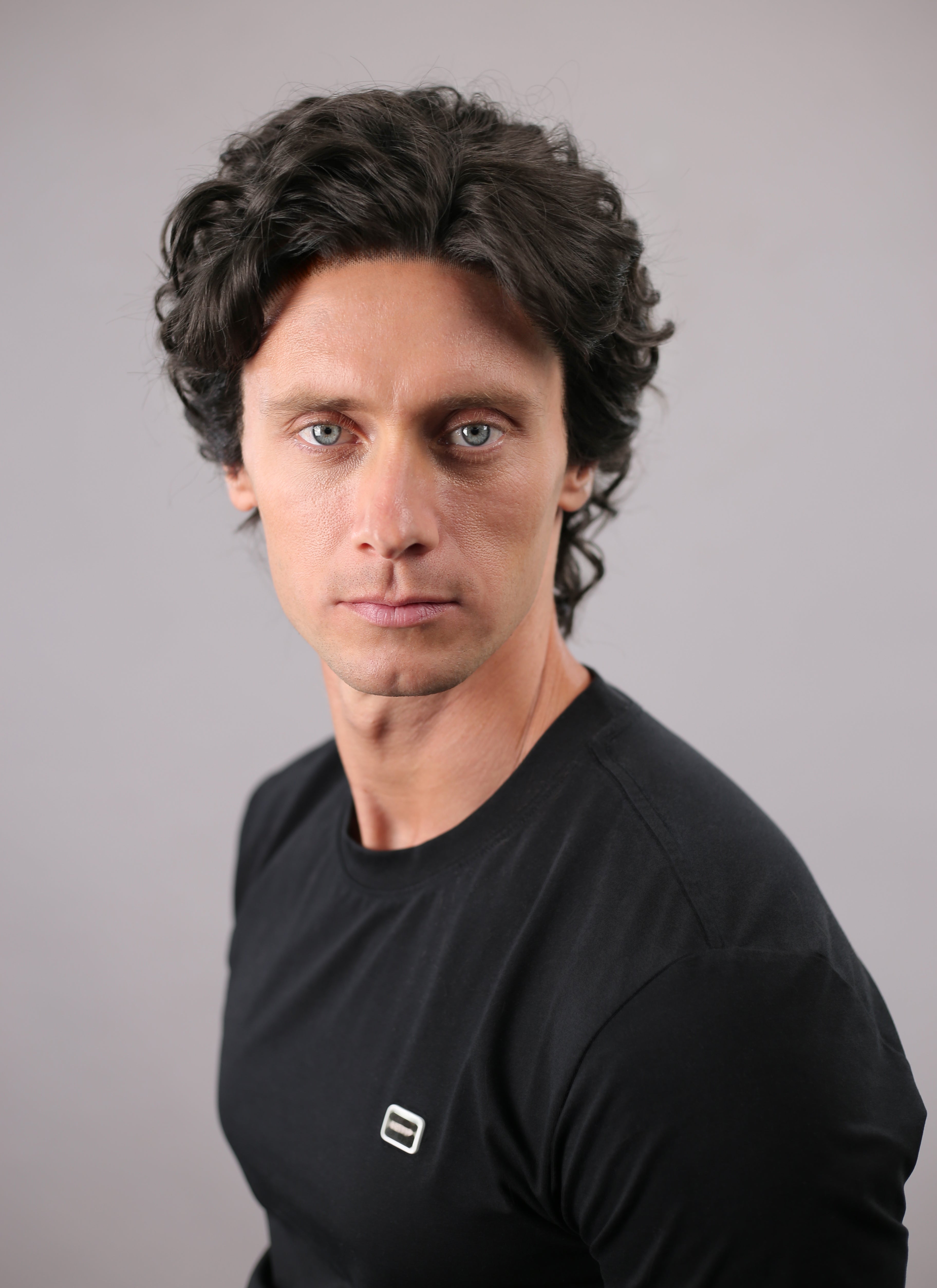 Brunette Curly Lace Front Synthetic Men's Wig NM012