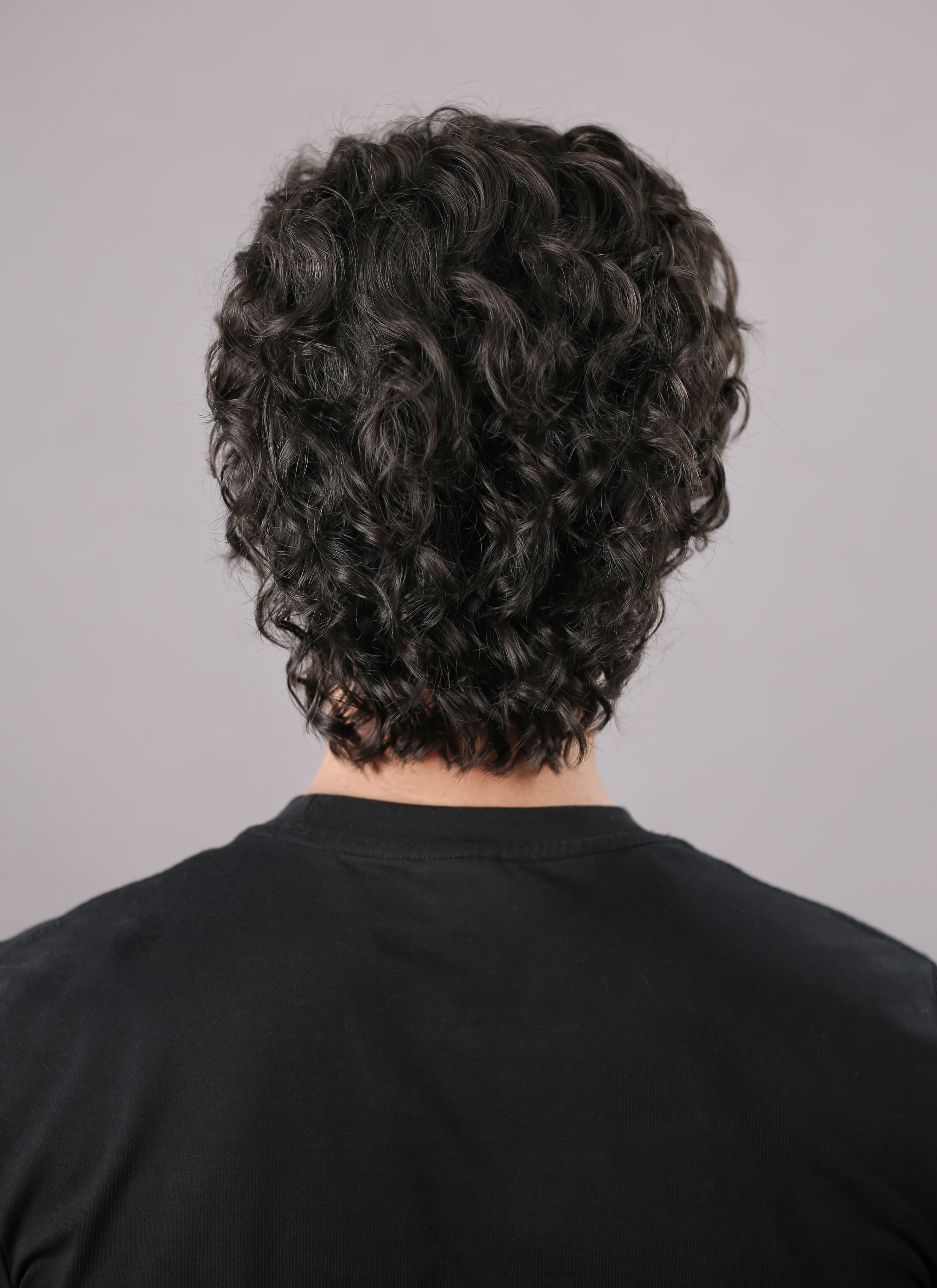 Brunette Curly Lace Front Synthetic Men's Wig NM012