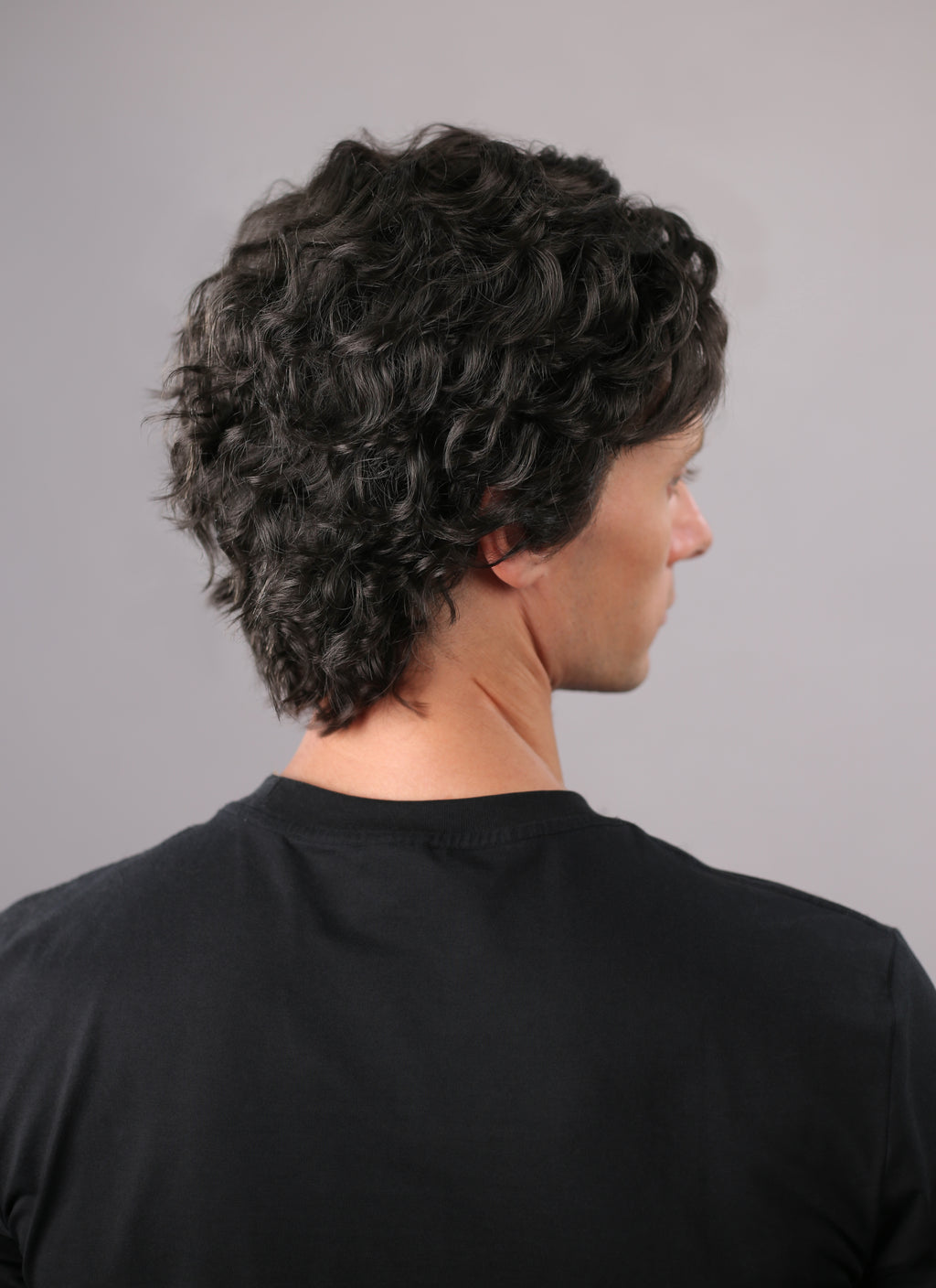 Brunette Curly Lace Front Synthetic Men's Wig NM012
