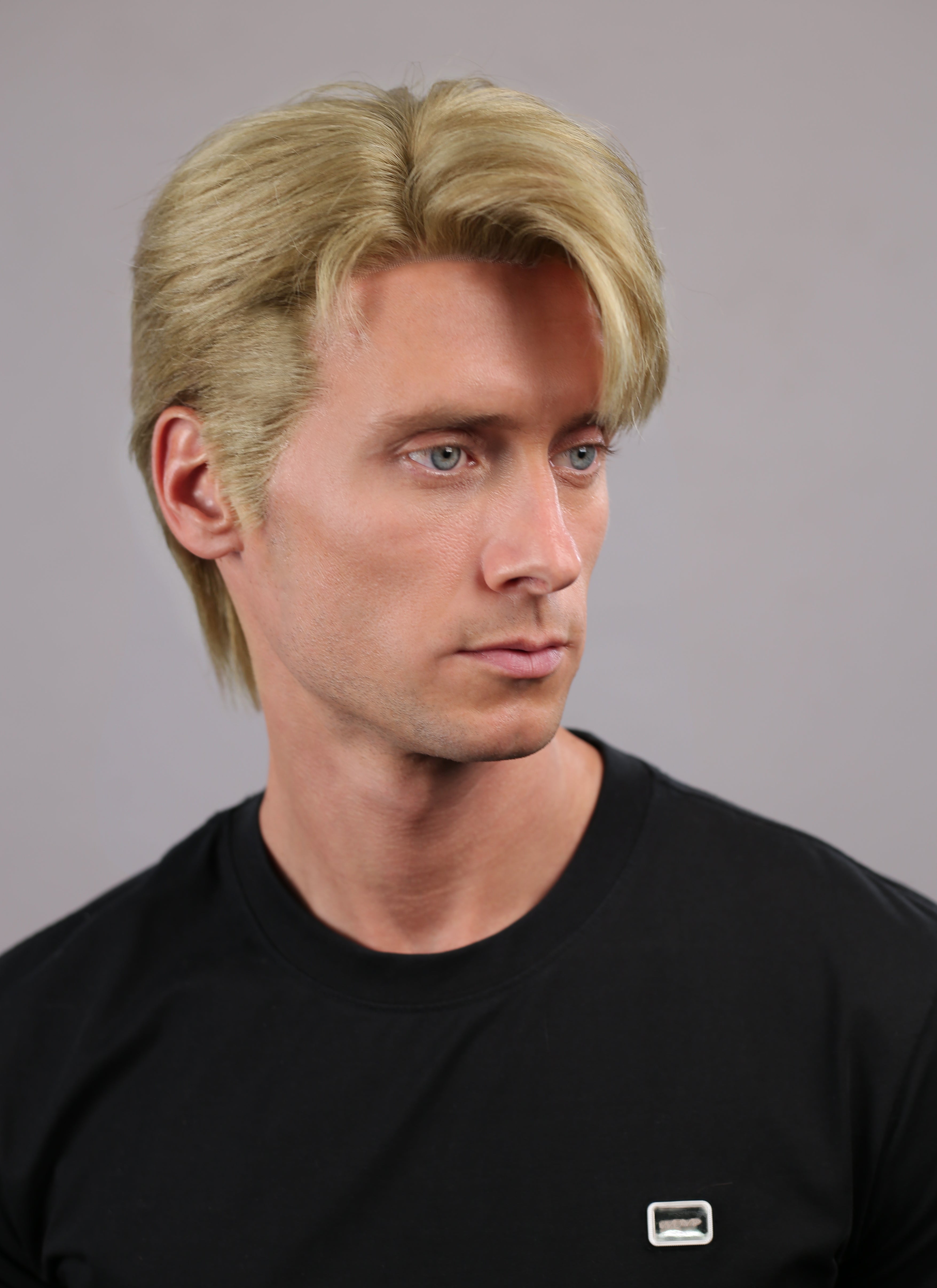 Medium Blonde Straight Lace Front Synthetic Men's Wig NM011