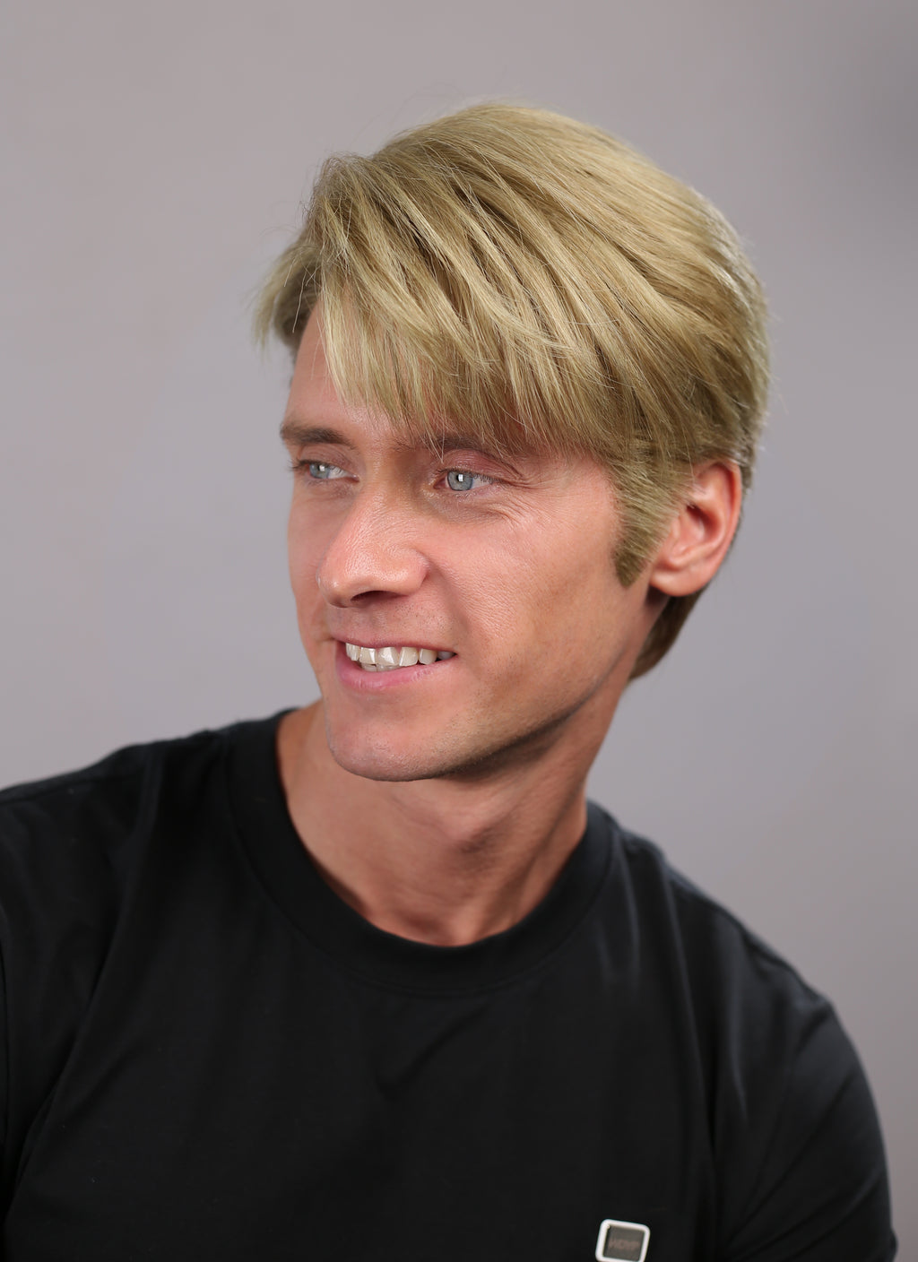 Medium Blonde Straight Lace Front Synthetic Men's Wig NM011