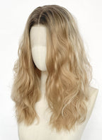 Supergirl Mixed Blonde With Dark Roots Wavy Lace Front Synthetic Wig LF8146