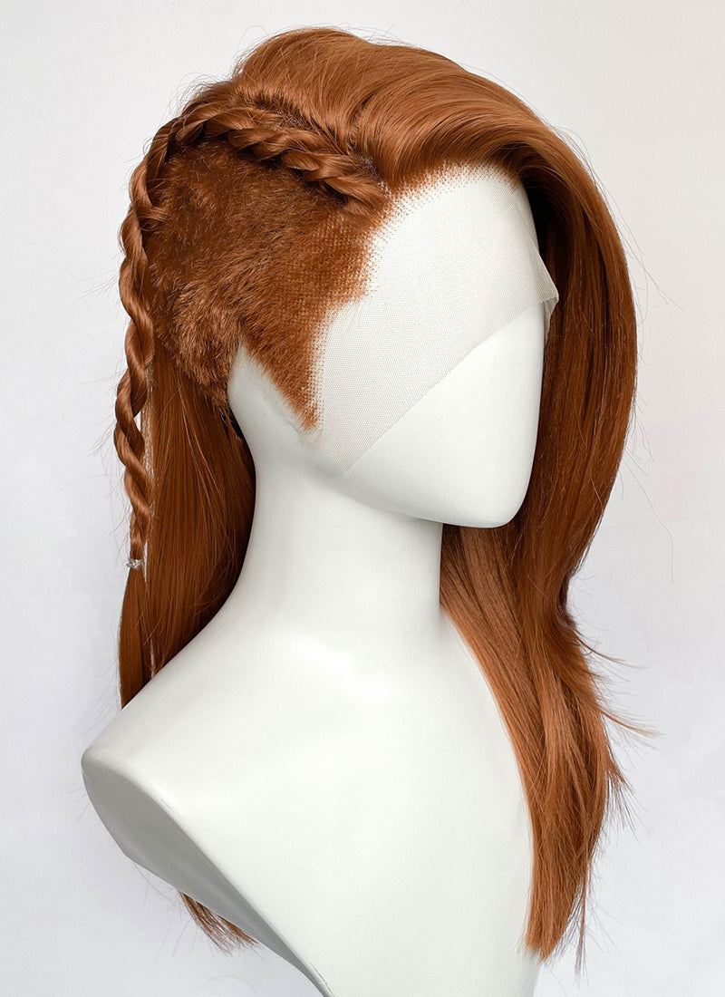 Ginger Straight Braided Lace Front Synthetic Men's Wig With Shaved Side LF8147