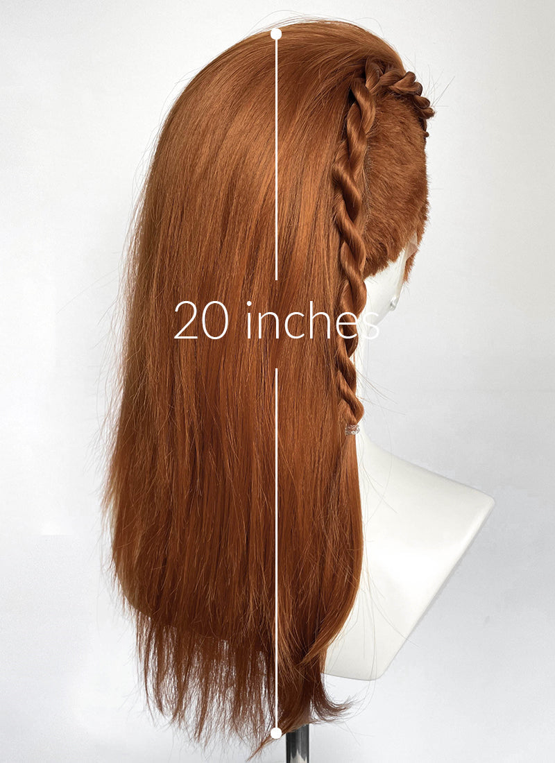 Ginger Straight Braided Lace Front Synthetic Men's Wig With Shaved Side LF8147