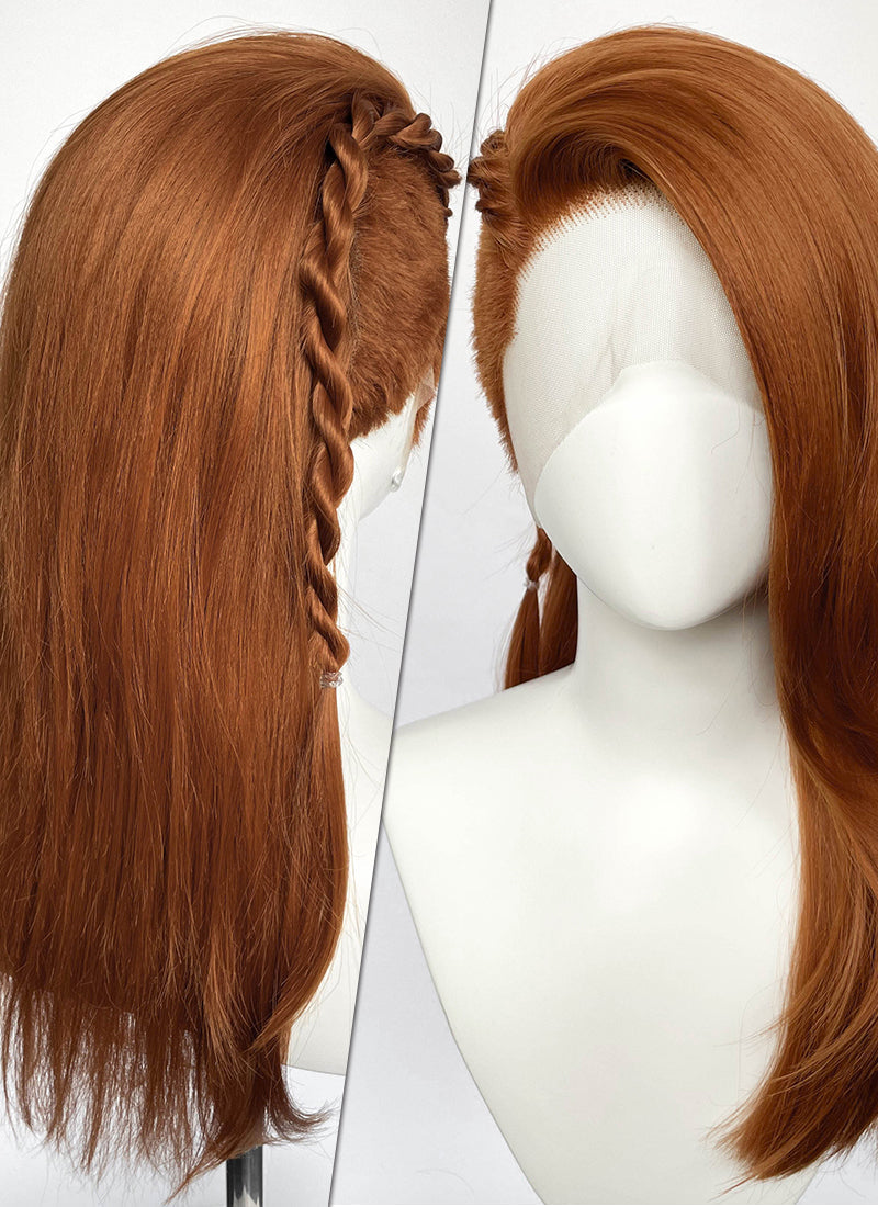 Ginger Straight Braided Lace Front Synthetic Men's Wig With Shaved Side LF8147