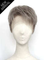 The Odyssey Odysseus Ash Silver Gray Straight 13" x 6" Lace Top Synthetic Men's Wig LF8151