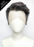 Mixed Dark Grey Wavy Lace Front Synthetic Men's Wig LF8154