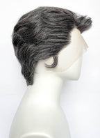 Mixed Dark Grey Wavy Lace Front Synthetic Men's Wig LF8154