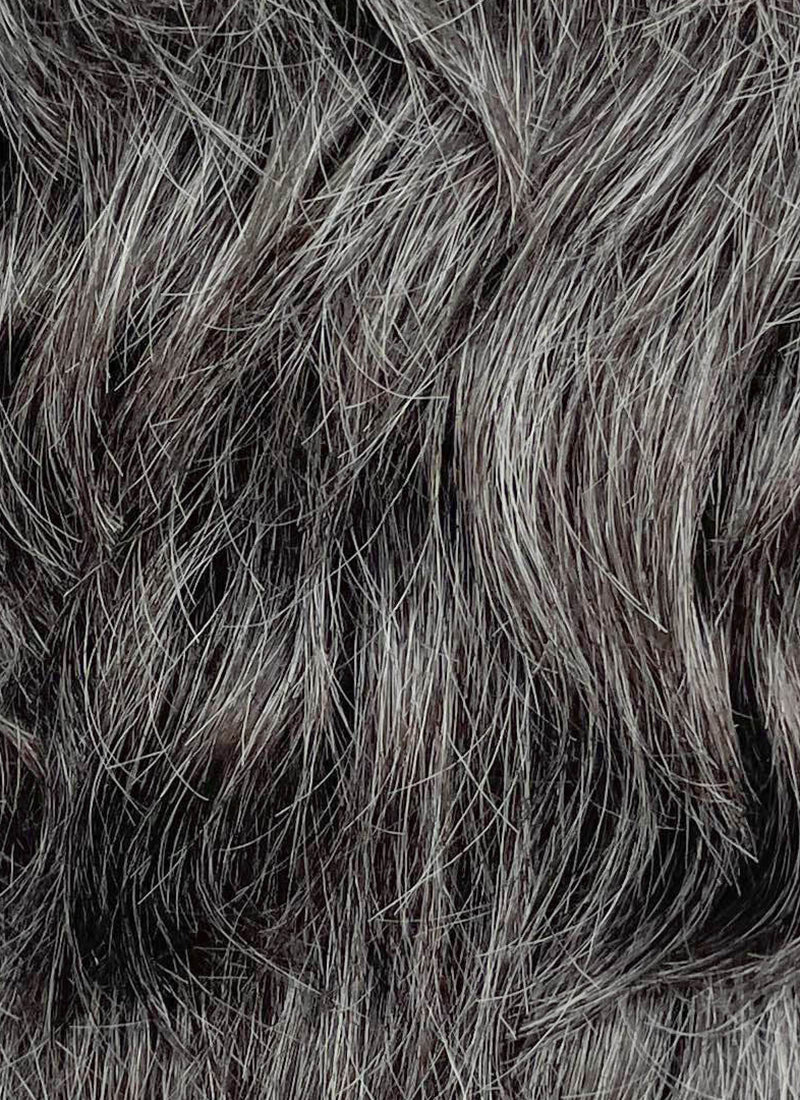 Mixed Dark Grey Wavy Lace Front Synthetic Men's Wig LF8154