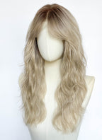 Mixed Blonde With Dark Roots Wavy Lace Front Synthetic Hair Wig LF8155