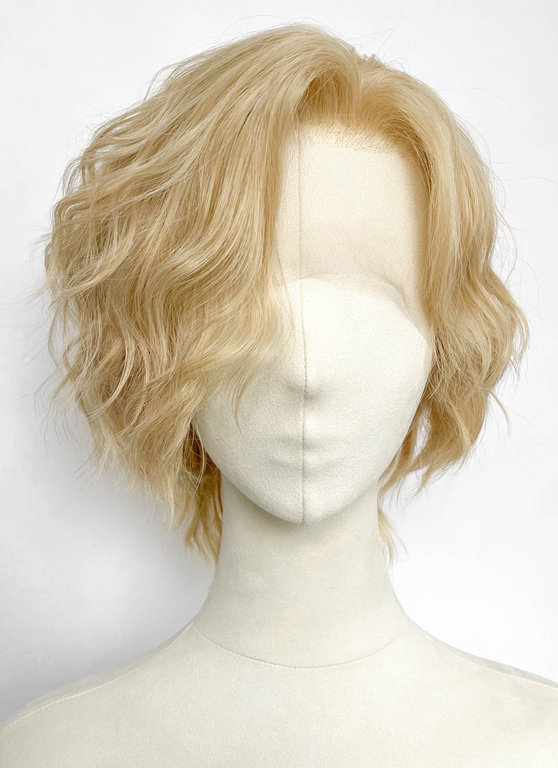Blonde Curly Lace Front Synthetic Hair Men's Wig LF8157