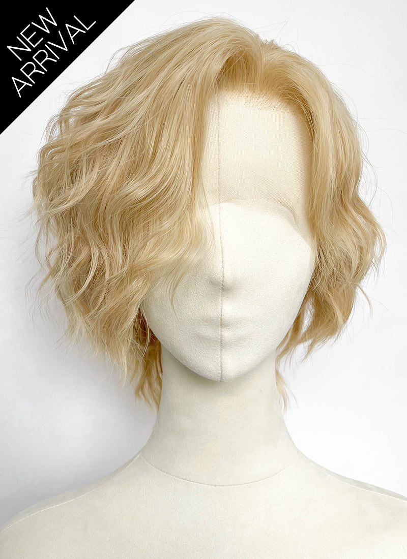 Blonde Curly Lace Front Synthetic Hair Men's Wig LF8157