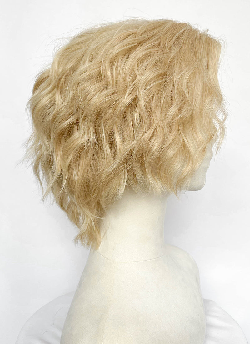 Blonde Curly Lace Front Synthetic Hair Men's Wig LF8157