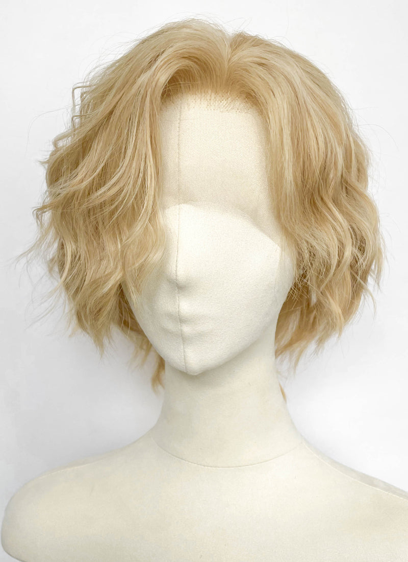 Blonde Curly Lace Front Synthetic Hair Men's Wig LF8157