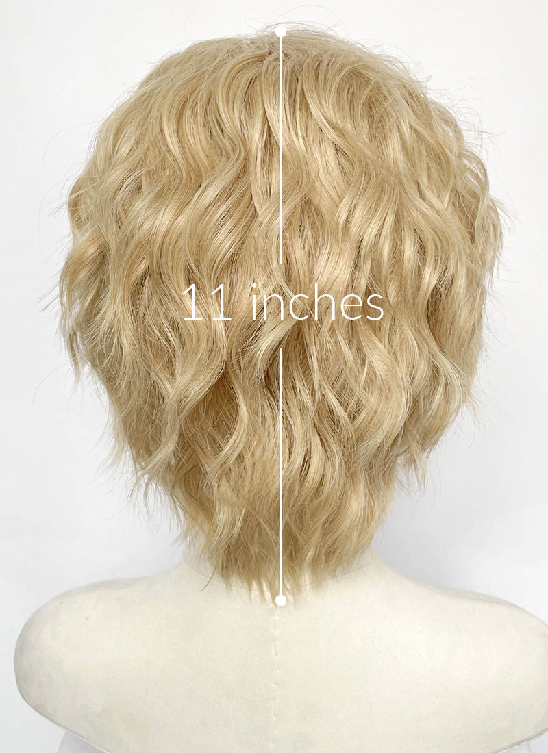 Blonde Curly Lace Front Synthetic Hair Men's Wig LF8157
