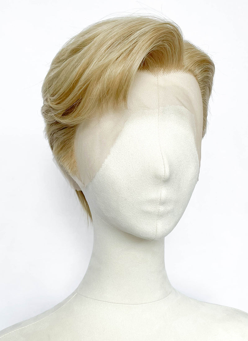 Mixed Blonde Straight Lace Front Synthetic Hair Men's Wig LF8158
