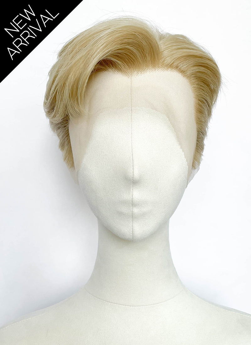 Mixed Blonde Straight Lace Front Synthetic Men's Wig LF8158