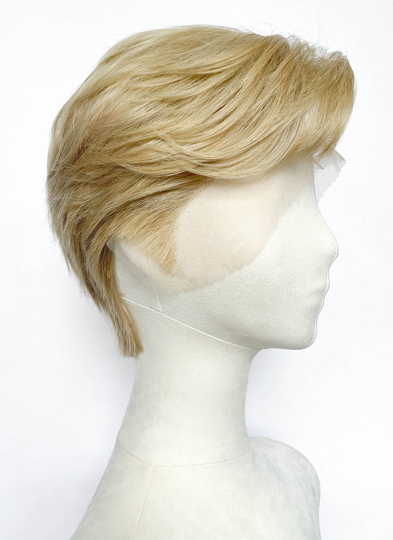 Mixed Blonde Straight Lace Front Synthetic Men's Wig LF8158