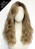 Mixed Blonde With Dark Roots Wavy Lace Front Synthetic Hair Wig LF8159