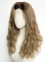 Mixed Blonde With Dark Roots Wavy Lace Front Synthetic Hair Wig LF8159