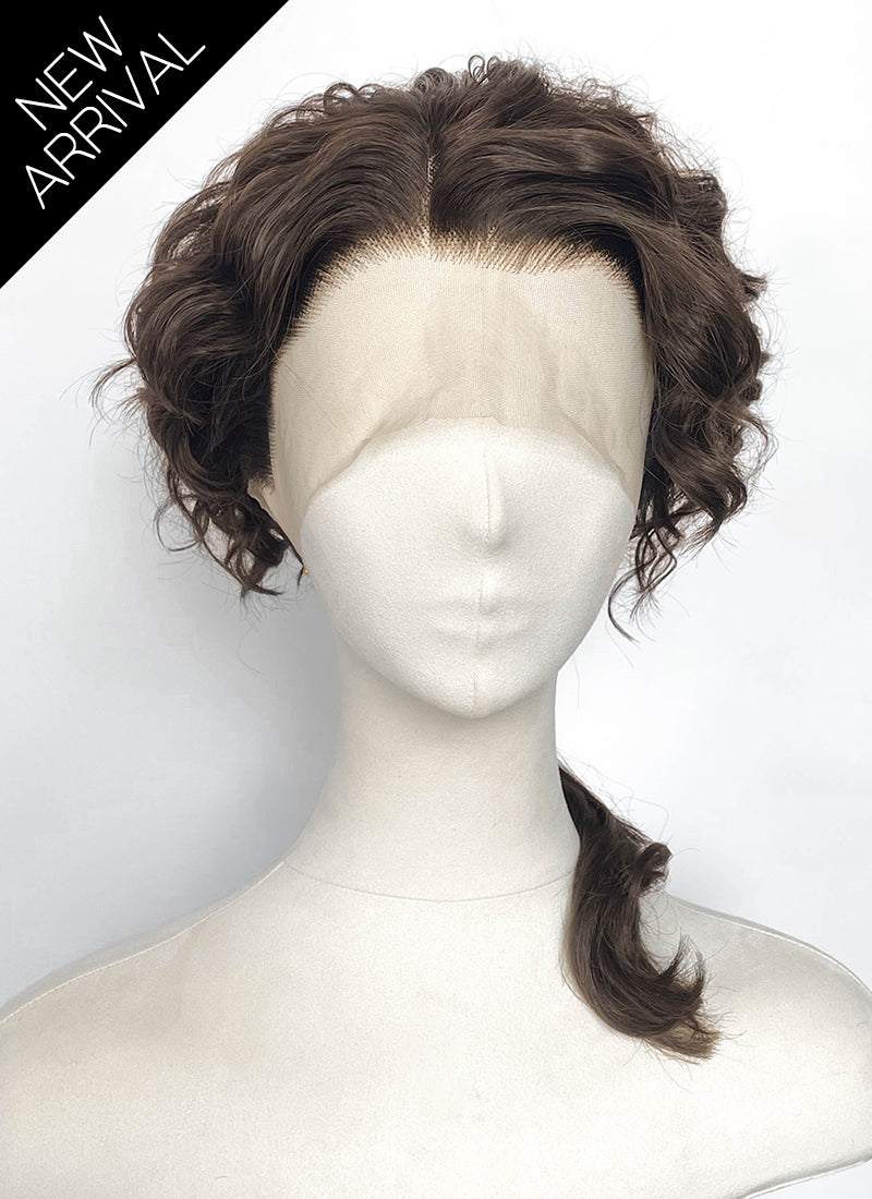 Interview with the Vampire Nicolas de Lenfent Brunette Ponytail Curly Lace Front Synthetic Men's Wig LF8168