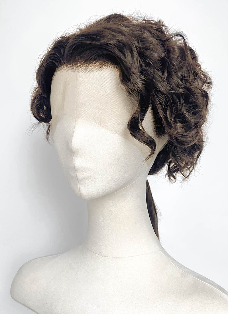 Interview with the Vampire Nicolas de Lenfent Brunette Ponytail Curly Lace Front Synthetic Men's Wig LF8168