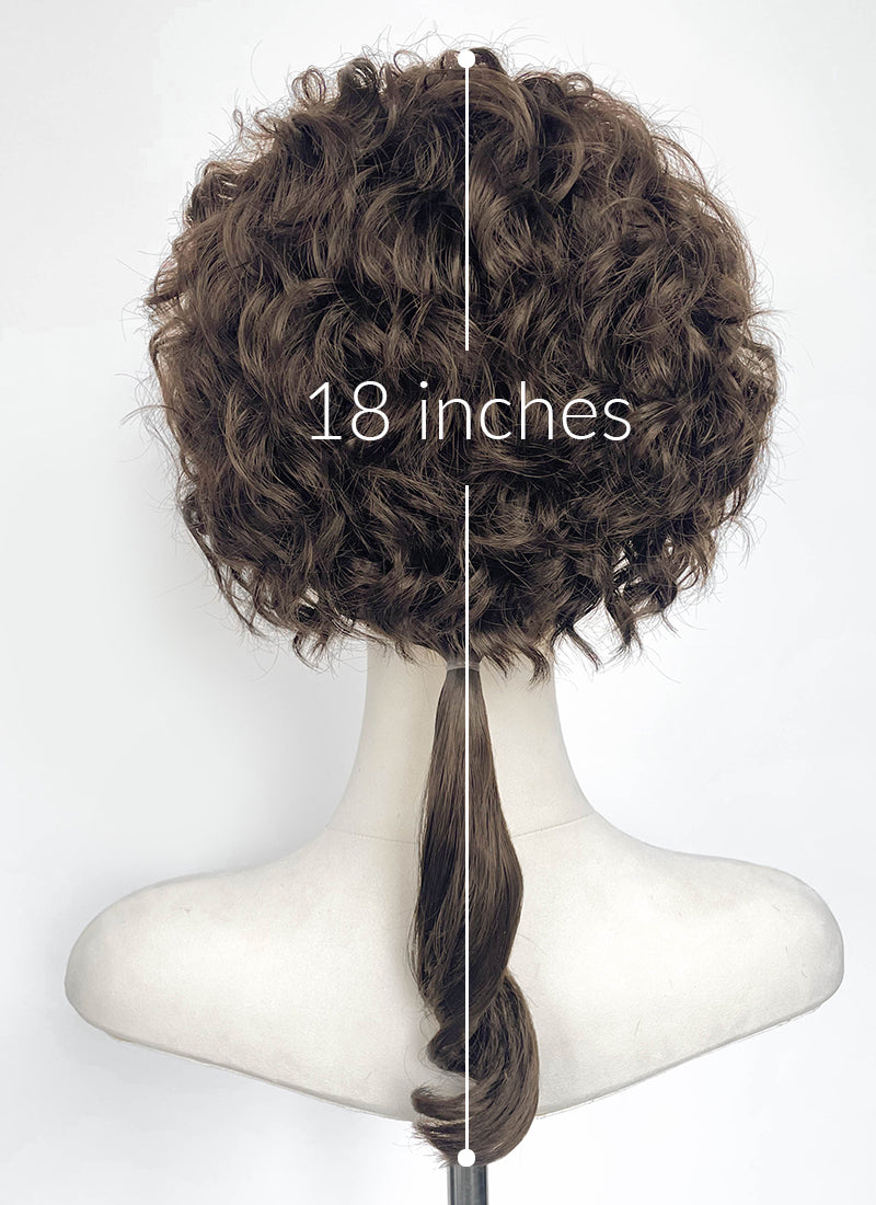 Interview with the Vampire Nicolas de Lenfent Brunette Ponytail Curly Lace Front Synthetic Men's Wig LF8168