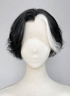 Black With White Wavy Lace Front Synthetic Wig LF8171