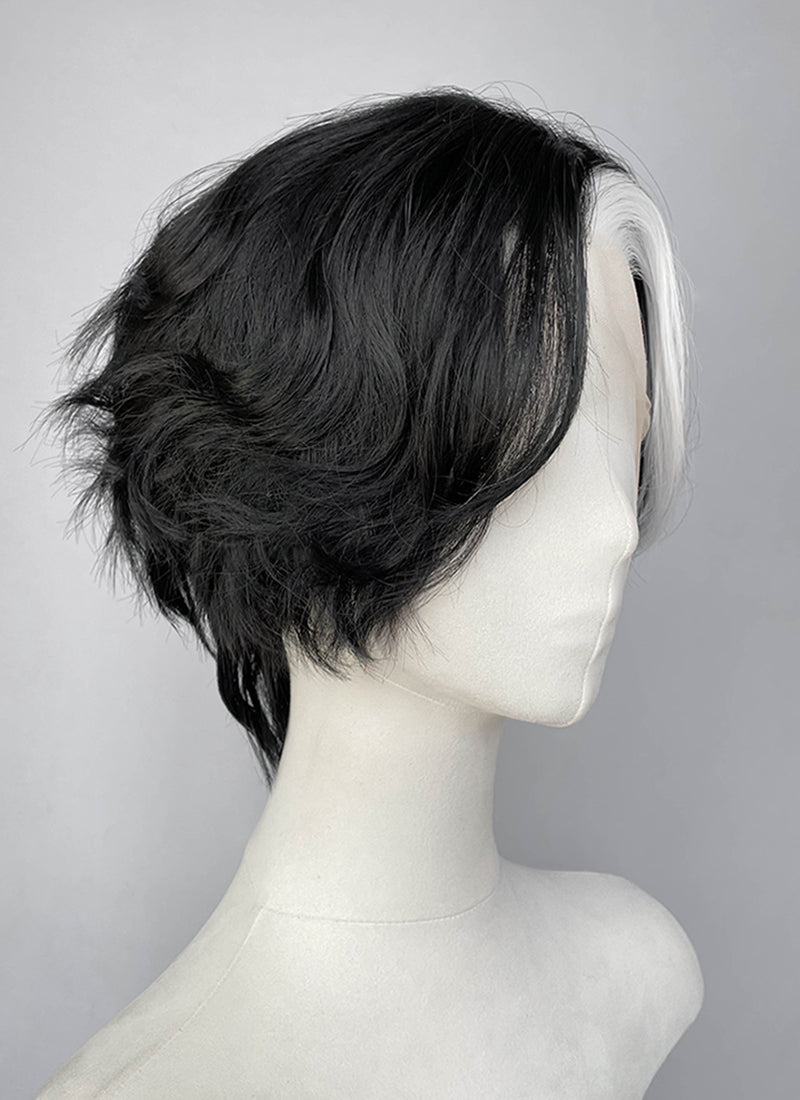 Black With White Wavy Lace Front Synthetic Wig LF8171