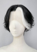 Black With White Wavy Lace Front Synthetic Wig LF8171