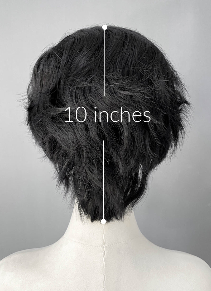 Black With White Wavy Lace Front Synthetic Wig LF8171