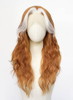 White Mixed Ginger Wavy Lace Front Synthetic Wig LF8172