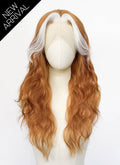 White Mixed Ginger Wavy Lace Front Synthetic Wig LF8172