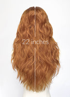 White Mixed Ginger Wavy Lace Front Synthetic Wig LF8172