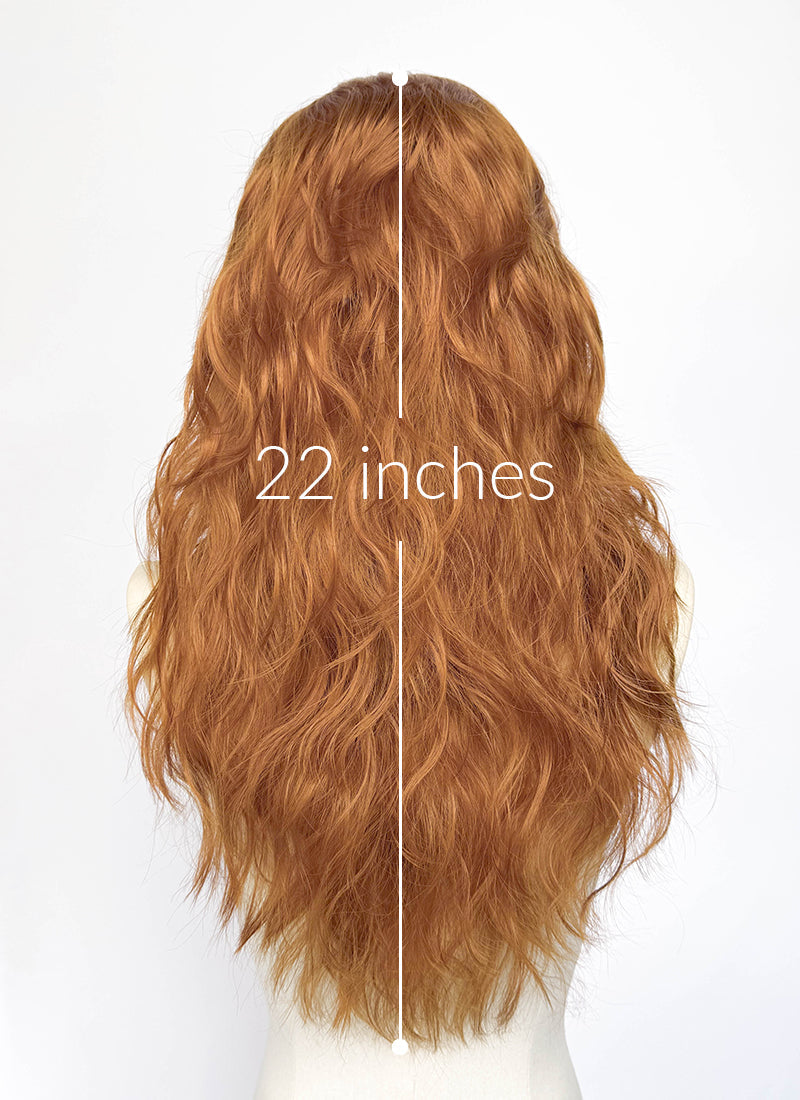White Mixed Ginger Wavy Lace Front Synthetic Wig LF8172