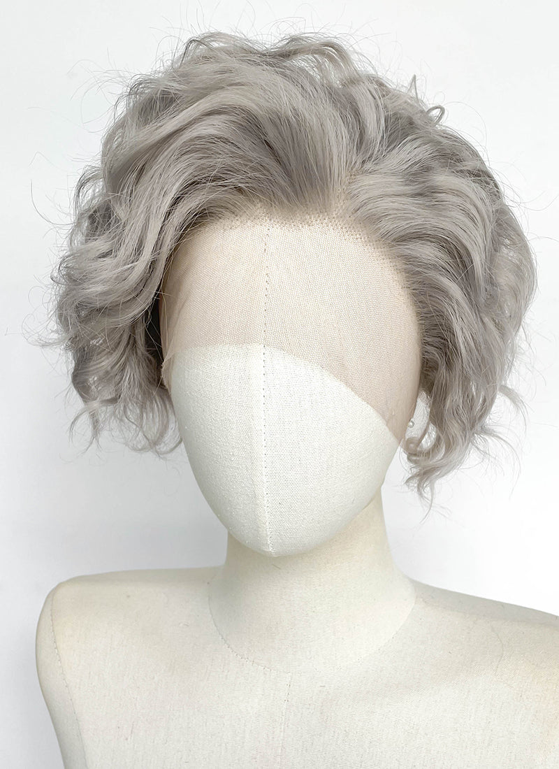 Grey Curly Lace Front Synthetic Wig LFCS280