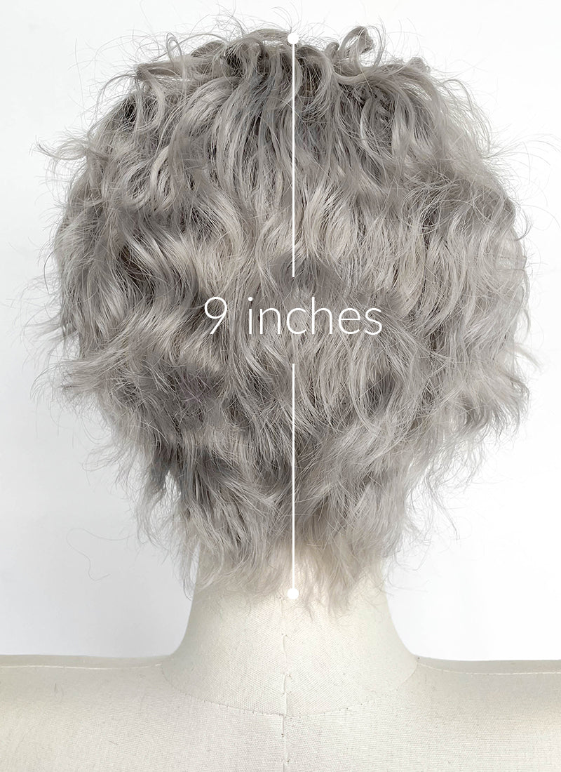 Grey Curly Lace Front Synthetic Wig LFCS280