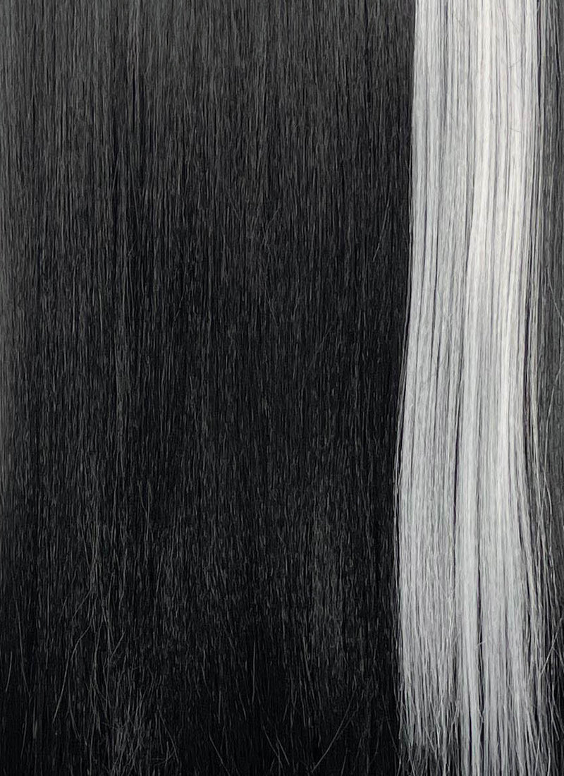 Black And White Straight Lace Front Synthetic Wig LFCS285