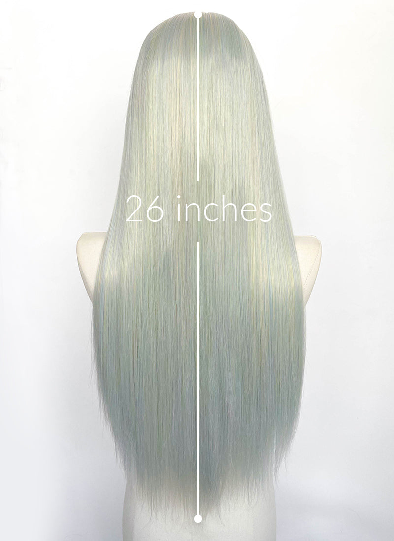 Light Green Blonde Mixed Straight Lace Front Synthetic Wig LFCS289