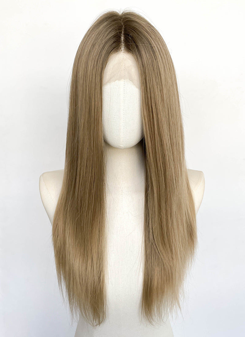 Blonde Mixed Brown Straight Lace Front Synthetic Wig LFCS290