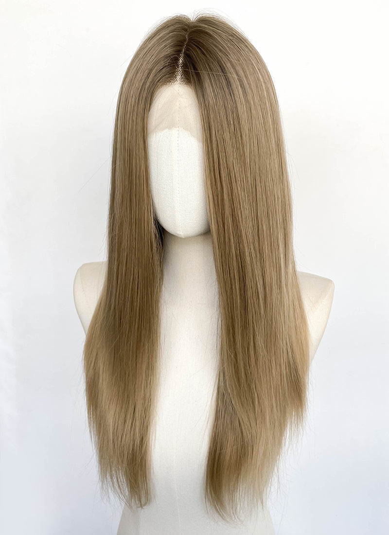 Blonde Mixed Brown Straight Lace Front Synthetic Wig LFCS290