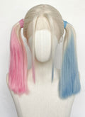 Blonde Synthetic Pink Blue Ponytail Lace Front Wig LFCS293